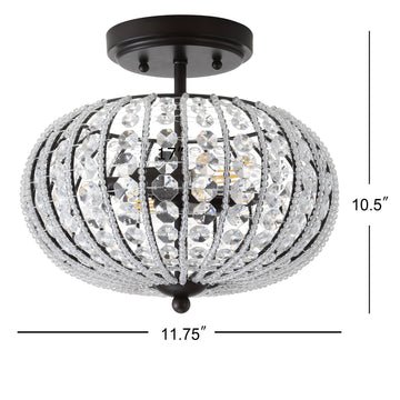 Catalina 11.7" Metal /Acrylic LED Semi Flush Mount - JONATHAN Y